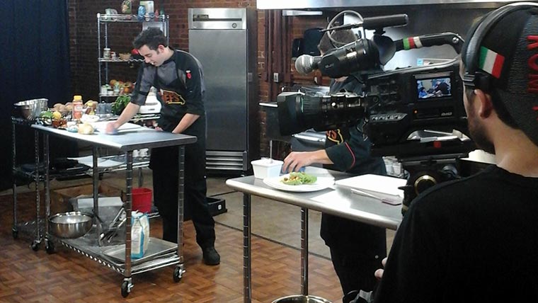 Filming Show-Me Chefs segment.